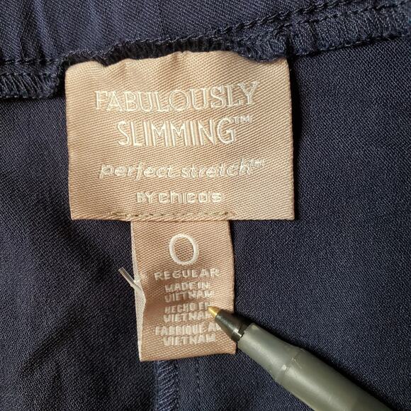 Chico's Women's Size 0 (US-4) NWT Perfect Stretch Josie Pant Navy Blue - Picture 7 of 9